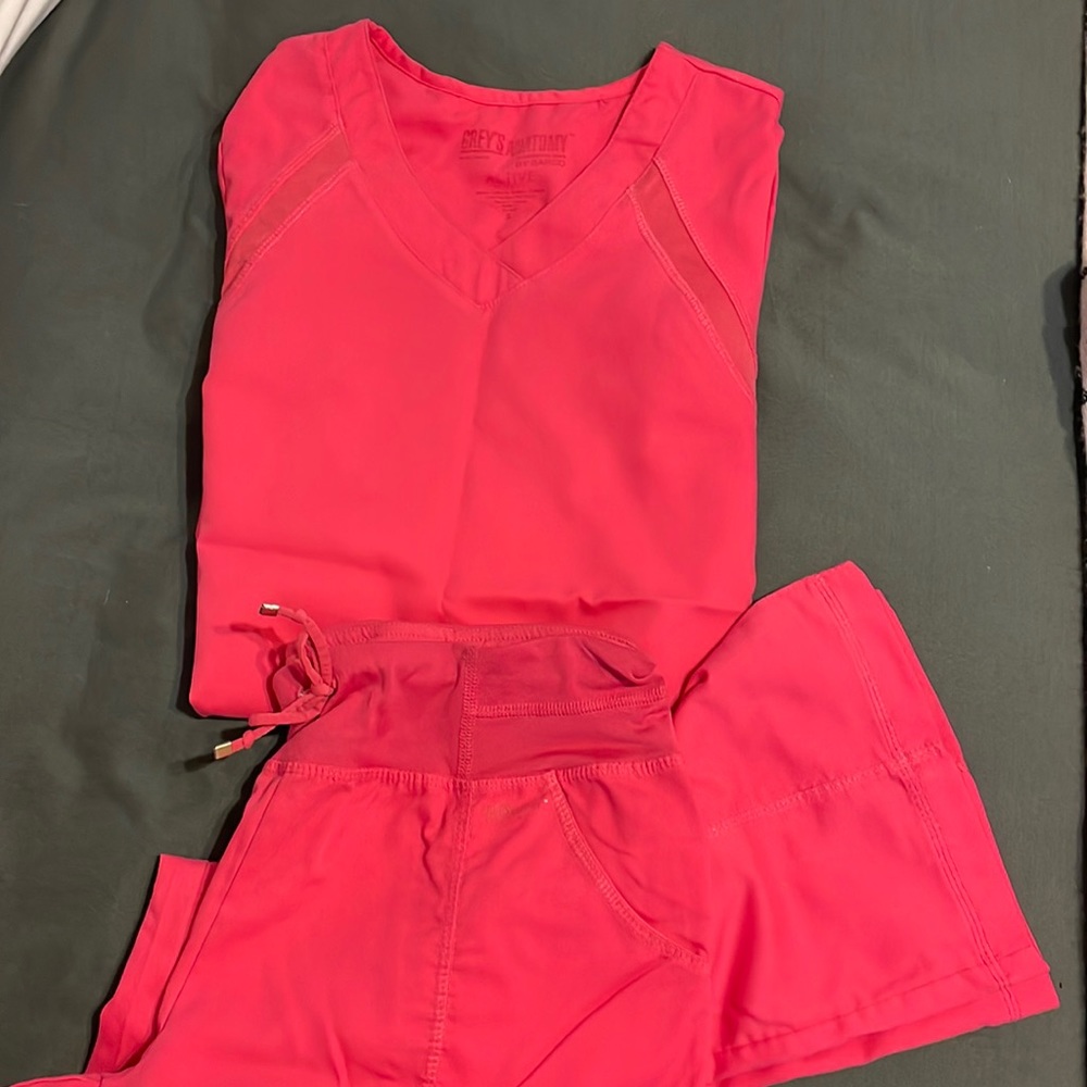 Greys anatomy scrub set small tall pants and small top